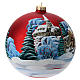 Blown glass bauble with Christmas scenery 15 cm s3