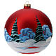Blown glass bauble with Christmas scenery 15 cm s4