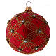 Christmas ball in purple glass with pearls and golden ornaments 100 mm s2