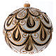 Palla Natale vetro color avorio decorato oro 200 mm s1