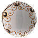 Palla Natale vetro color avorio decorato oro 200 mm s4