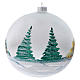 Weihnachtskugel aus Glas Grundton Grau bemalt Motiv schneebedeckte Almhütte 150 mm s3