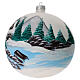 Blown glass christmas ball with mountains scenery 15 cm s3