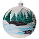 Blown glass christmas ball with mountains scenery 15 cm s4