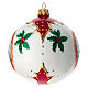 Bolita vidrio blanca Papá Noel y acebo 100 mm s3