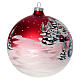 Weihnachtskugel aus Glas Grundton Rot Motiv weihnachtliche Landschaft 150 mm s4