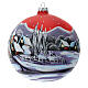 Blown glass ball with winter sunset 15 cm s3