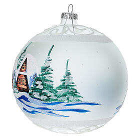 Christmas ball in transparent glass with ice and snow effect 150 mm