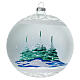 Christmas ball in transparent glass with ice and snow effect 150 mm s4
