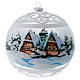 Boule Noël verre transparent effet neige et glace 150 mm s1