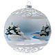 Boule Noël verre transparent effet neige et glace 150 mm s3