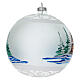Boule Noël verre transparent effet neige et glace 150 mm s3