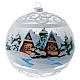 Transparent Christmas glass ball with snowy scenery 15 cm s1