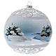 Transparent Christmas glass ball with snowy scenery 15 cm s3
