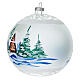 Transparent Christmas glass ball with snowy scenery 15 cm s2