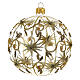 Bola de Natal vidro transparente estrelas douradas com glitter 100 mm s1