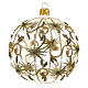 Transparent blown glass Christmas ball with gold decoration and glitter 10 cm s1