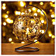 Transparent blown glass Christmas ball with gold decoration and glitter 10 cm s2