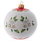 Christmas ball ornament in glass with Angels and flowers 100 mm s3