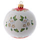 Bola Árvore de Natal vidro branco e vermelho decoração anjos com grinaldas 100 mm s3