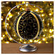 Christmas ball in black glass with golden doodles 100 mm s2