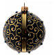 Christmas ball in black glass with golden doodles 100 mm s3