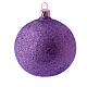Christmas balls in fuchsia blown glass with glitter 80 mm 6 pieces s2