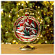 Weihnachtskugel aus Glas Grundton Rot Motiv winterliche Landschaft 150 mm s2