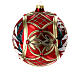 Red blown glass ball with winter scenery 15 cm s5