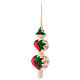 Glittered Christmas tree topper in blowen glass with holly leaf 26 cm s1