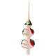 Glittered Christmas tree topper in blowen glass with holly leaf 26 cm s2