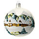 Christmas ball 120 mm in blown glass with snowy Alpine village s7
