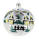 Christmas ball 120 mm in blown glass with snowy Alpine village s1
