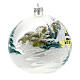 Christmas ball 120 mm in blown glass with snowy Alpine village s4