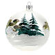 Christmas ball 120 mm in blown glass with snowy Alpine village s5