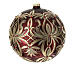 Christmas ball in blown glass 200 mm, red with golden flower decoration s8