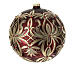Bola Navidad vidrio soplado 200 mm roja motivos flores doradas s3