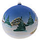 Palla Natale 200 mm vetro soffiato paese nordico innevato cielo blu s2