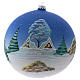 Palla Natale 200 mm vetro soffiato paese nordico innevato cielo blu s3