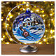 Bola árvore Natal 150 mm vidro soprado paisagem noturna com neve s2