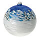 Christmas ball in blown glass 200 mm, snowy Scandinavian landscape s5