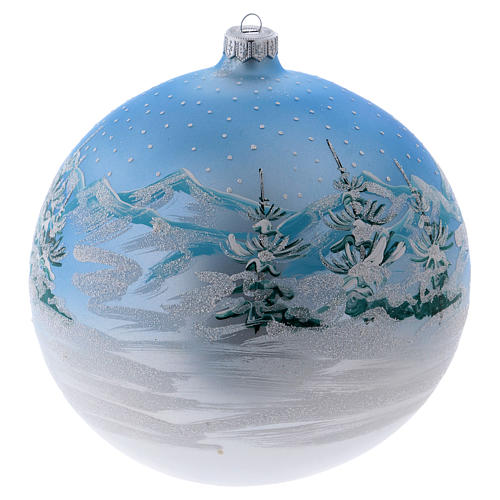 Christmas Ball 200mm Scandinavian Country snow-covered blown glass 3