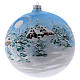 Christmas Ball 200mm Scandinavian Country snow-covered blown glass s2