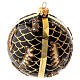 Weihnachtskugel aus mundgeblasenem Glas Grundton Schwarz mit goldenen Verzierungen 100 mm s2