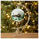 Weihnachtsbaumkugel matt aus mundgeblasenem Glas 100 mm Motiv winterliches Dorf s4