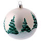Bola árvore Natal opaca vidro soprado 100 mm aldeia de inverno nevada s2