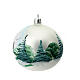 Matte grey blown glass ball with winter scenery 10 cm s6