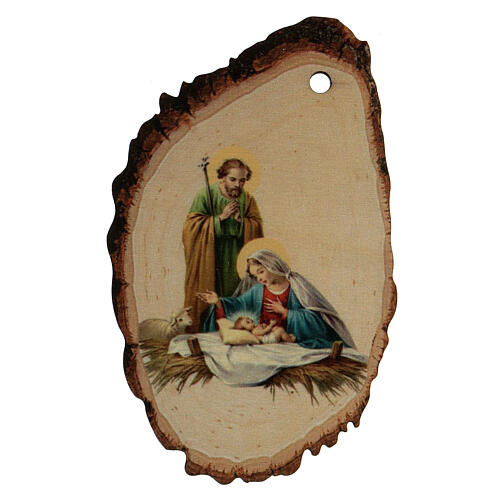 Addobbo Natalizio legno sagomato Sacra Famiglia e Gesù Bambino 1