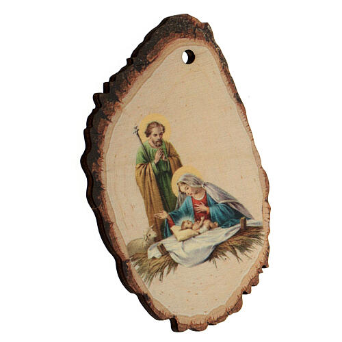 Addobbo Natalizio legno sagomato Sacra Famiglia e Gesù Bambino 2