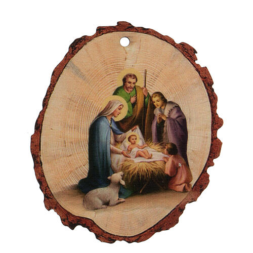 Addobbo Natalizio legno Presepe Sacra Famiglia Gesù Bambino 1